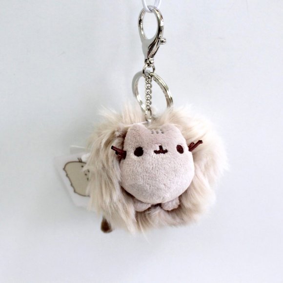 Pusheen The Cat Pouf Plush Stuffed Animal Keychain Gray 4" - Picture 1 of 3